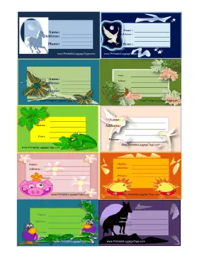Assorted Animal Luggage Tags luggage tag