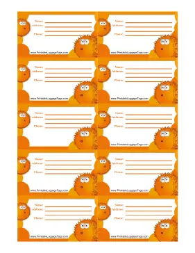 Orange Blowfish Luggage Tag luggage tag